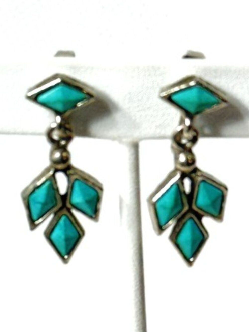Silver and turquoiseclip on earrings.